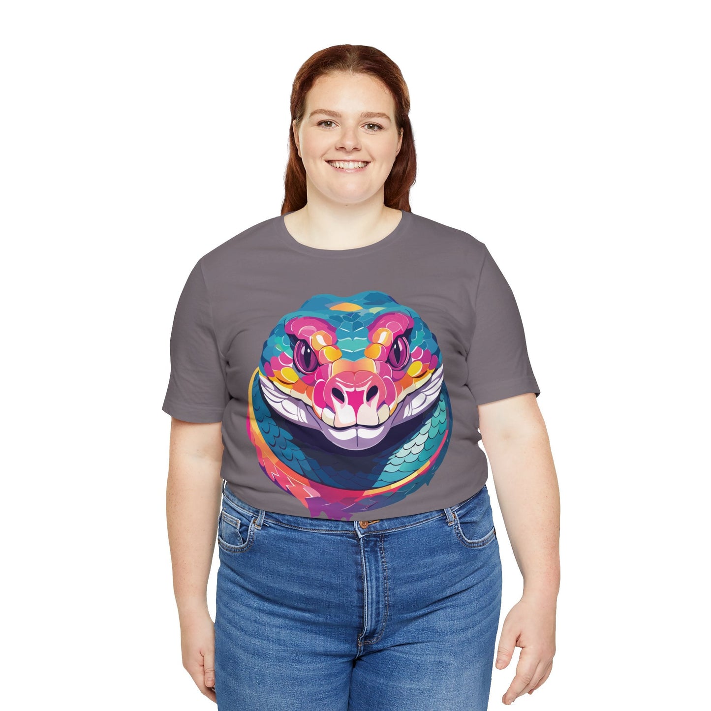 Unisex Animal Tee Shirt With Art Design, Wild Animals Short Sleeve Graphic Tee For Everyday Wear