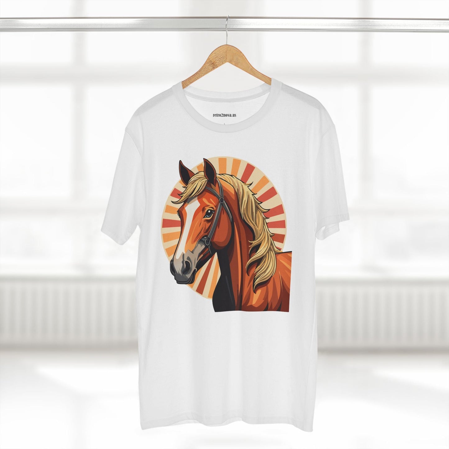 Unisex Premium Cotton Art Tee Featuring Horse Illustration Retro2Nova Animals Shirt Collection For All Seasons