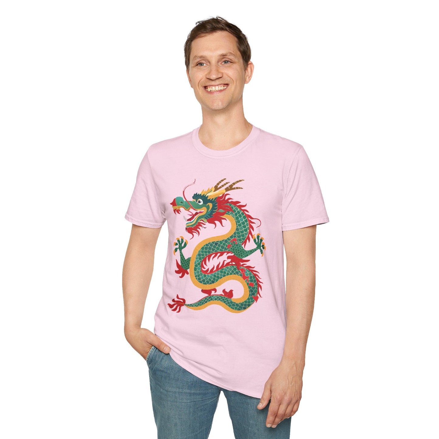 Dragon Graphic Unisex Cotton Softstyle Art Design Tee With Animals 3