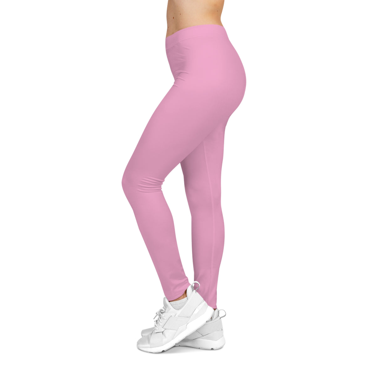 Blush Pop Pink Color Women's Poly-Span Casual Leggings XS-2XL