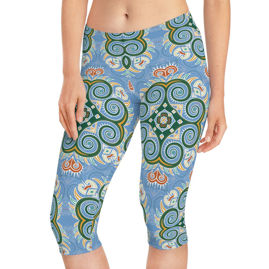 Capri leggings with traditional print