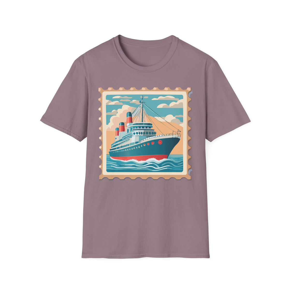 Vintage Ocean Liner Stamp T-Shirt | Retro Cruise Ship Tee
