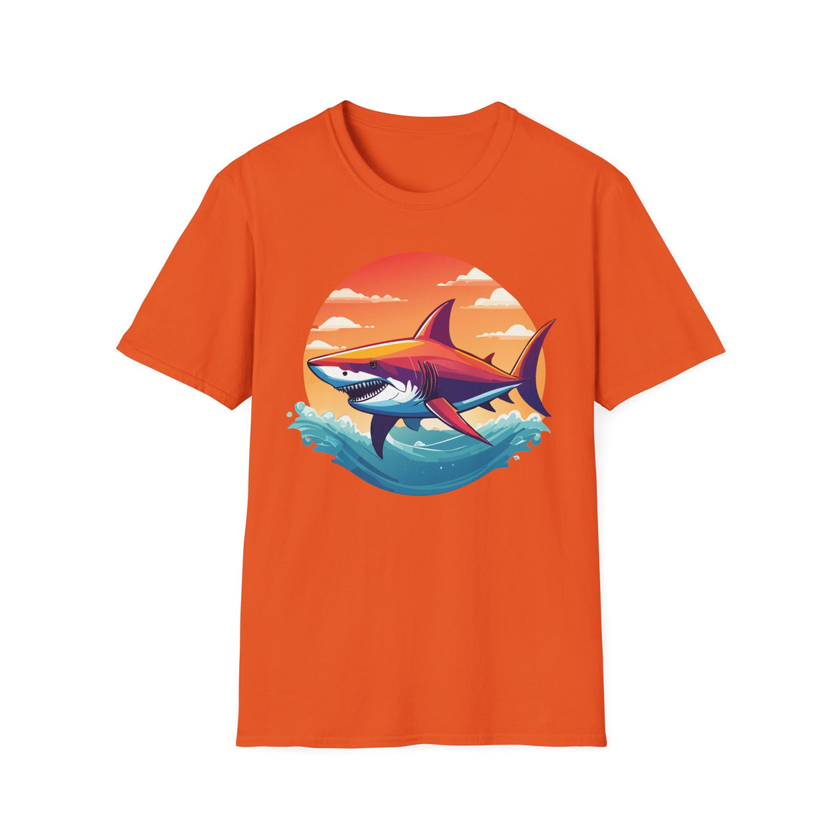Sunset Shark T-Shirt | Retro Ocean Shark Illustration