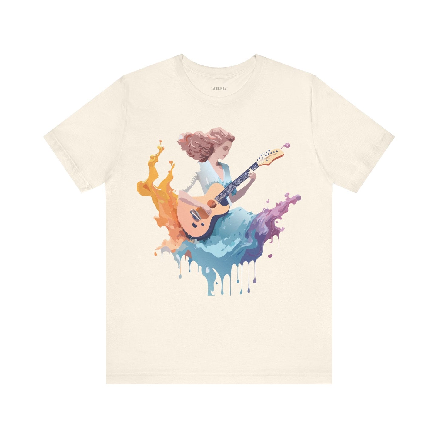 Music Graphic Unisex 100 Cotton Vintage Art with Musical Elements Tee 38
