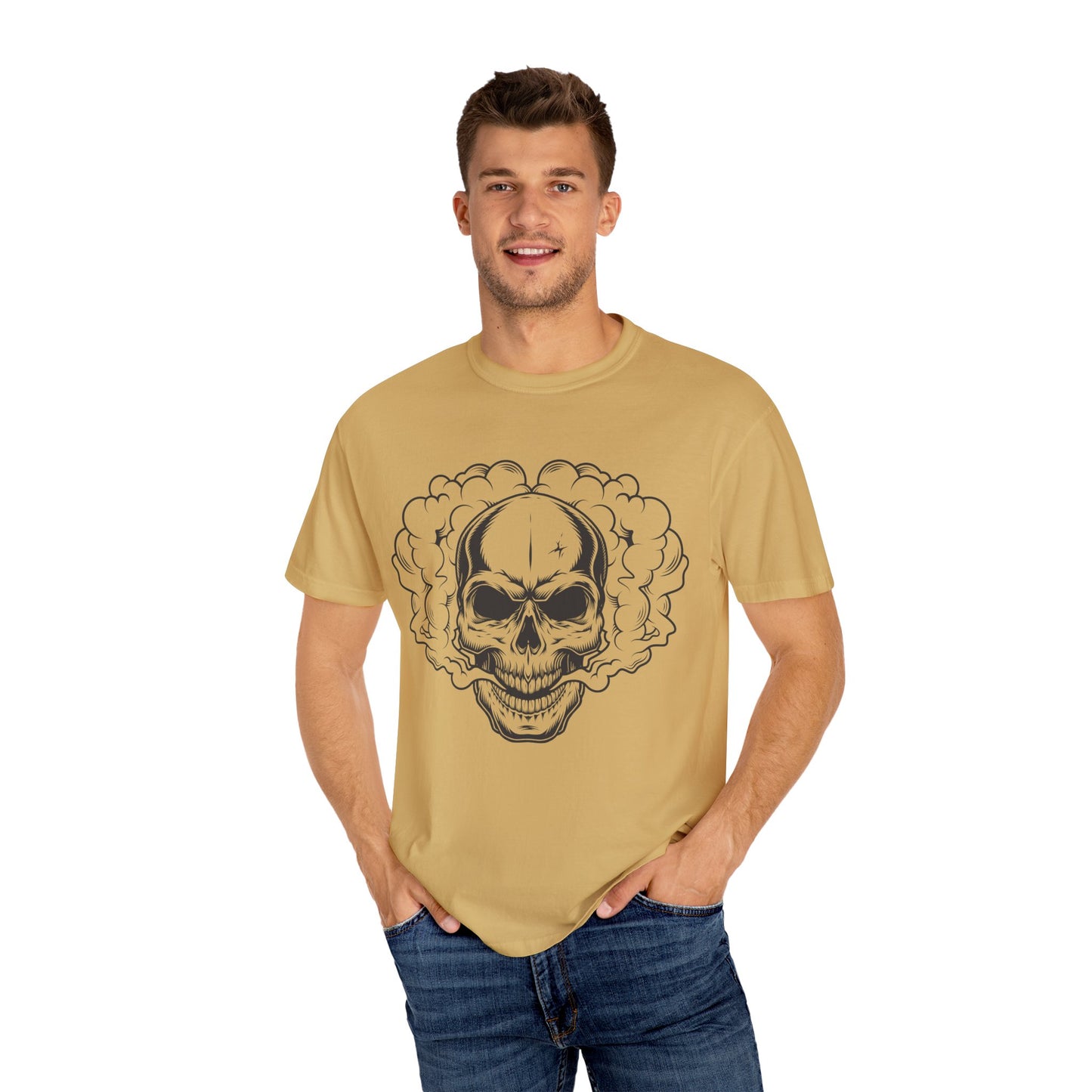 Unisex-T-Shirt aus Baumwolle mit Totenkopf 