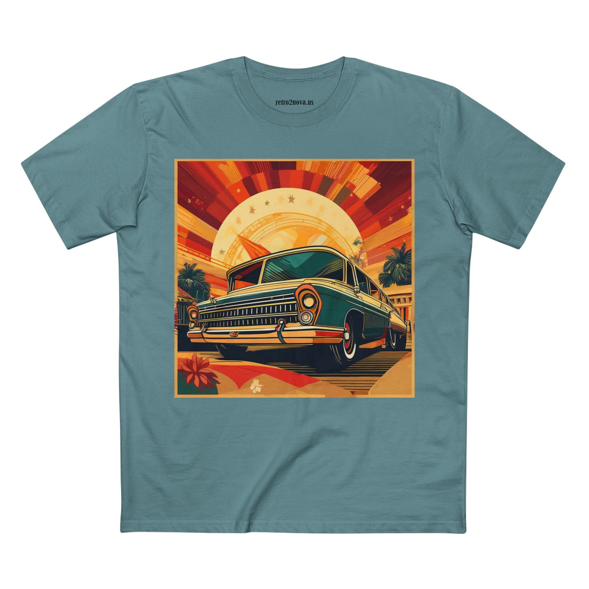 Retro Car Vintage Graphic Tee Staple Unisex 100 Cotton Tee Shirt - RC-17