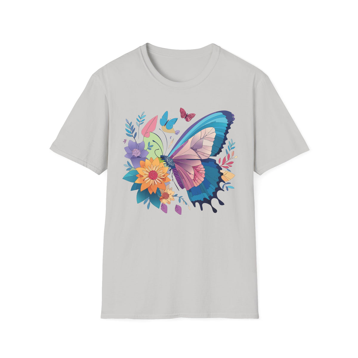 Watercolor Butterfly Floral Graphic Design Unisex 100 Cotton Gildan T-Shirt