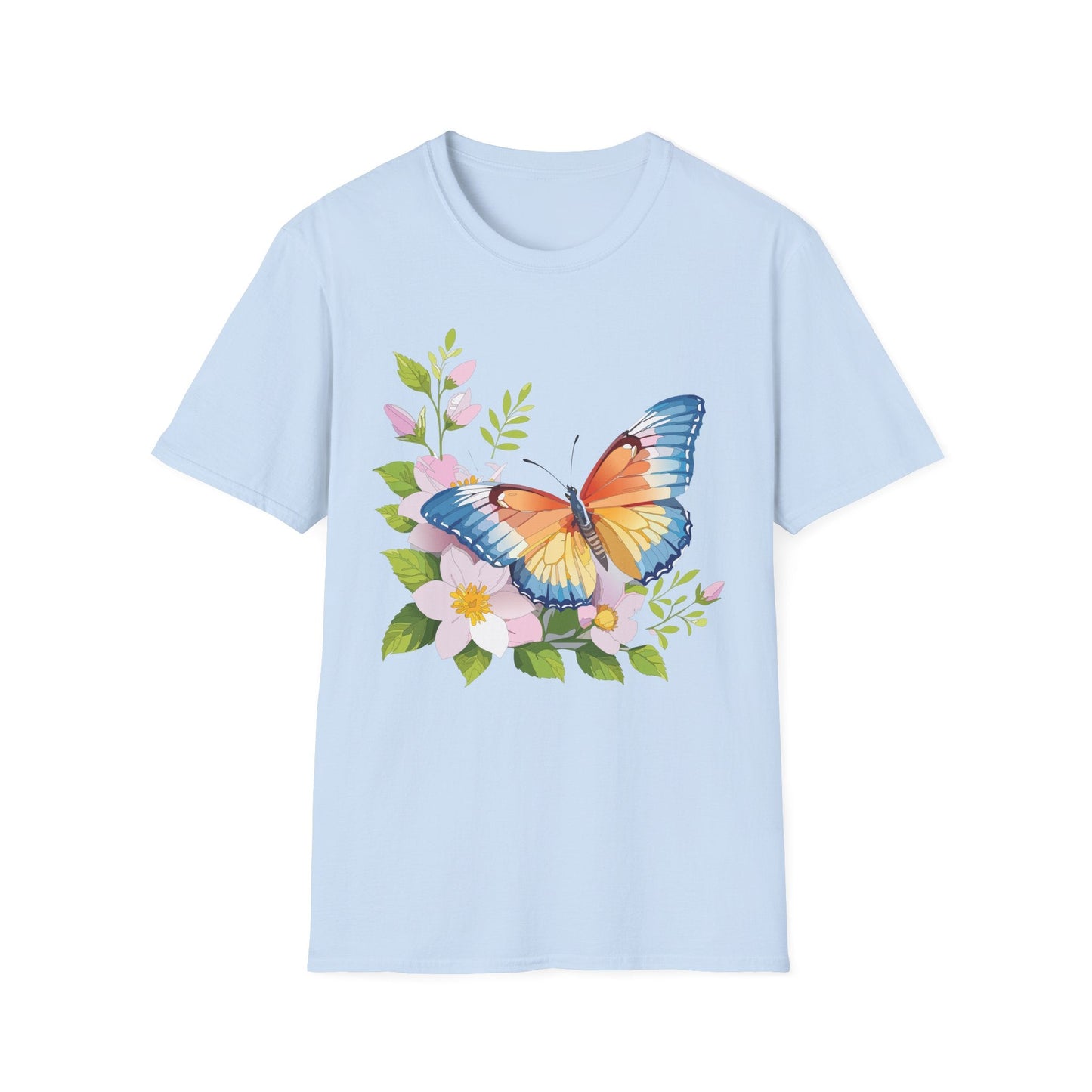 Butterfly T Shirt Unisex Monarch Design Gildan Softstyle 64000 Ring Spun Cotton Tee