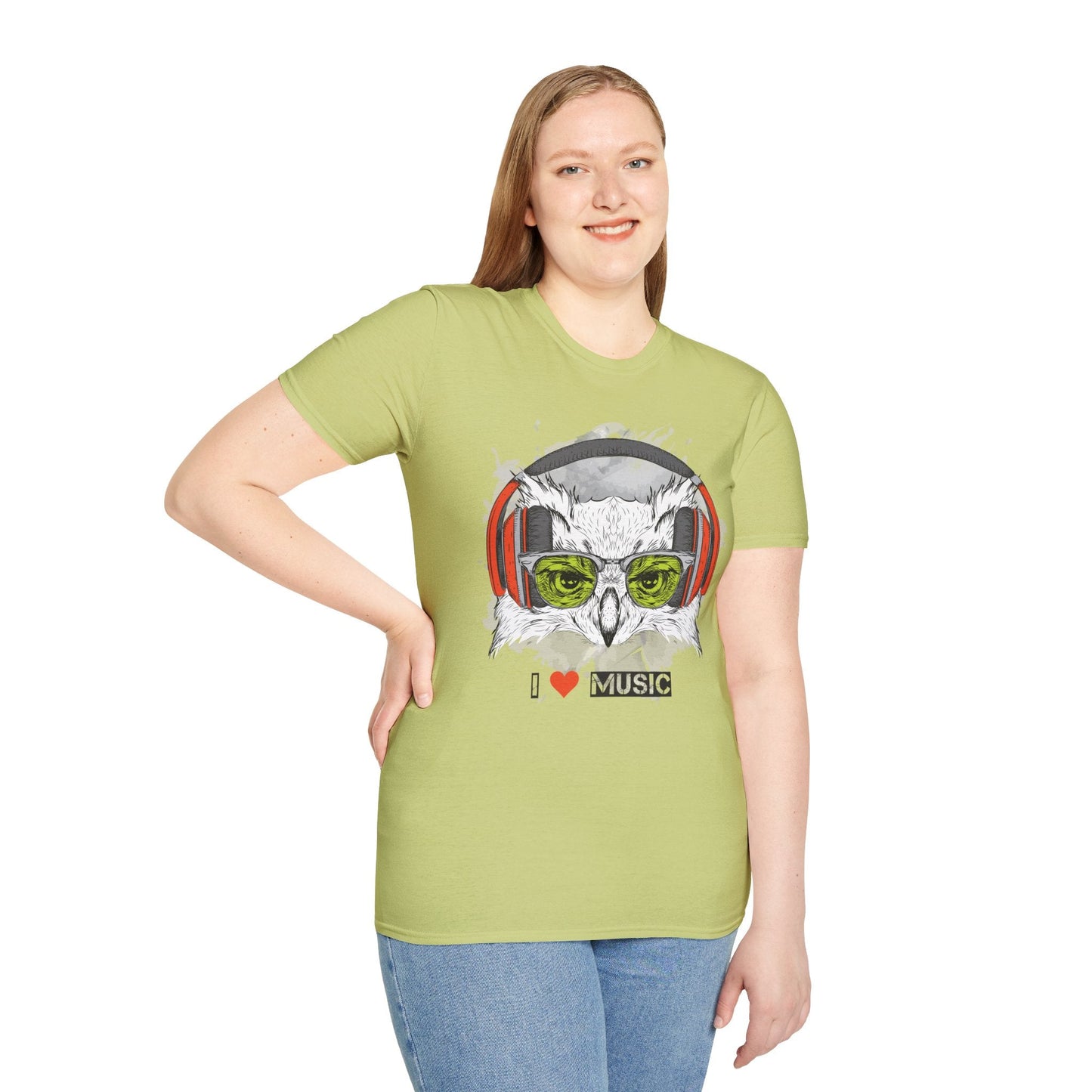 I Love Music Animals Shirt Unisex Tee With Headphones Graphic Design For Music Lovers