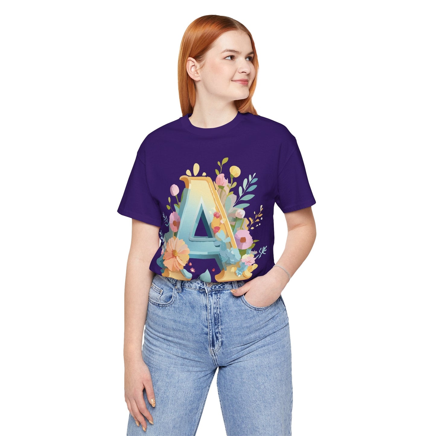 Letter A Shirt Graphic Tee Unisex Jersey Short Sleeve Adelpha Vintage Inspired Art Design