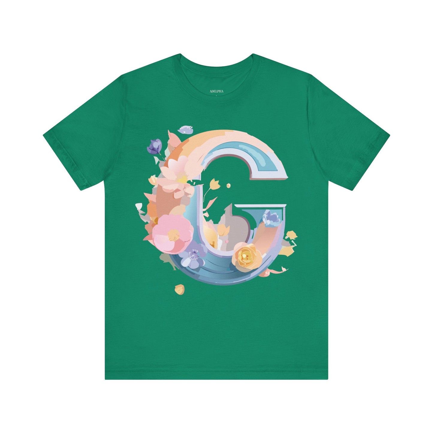 Letter G Shirt Graphic Tee Unisex Short Sleeve Vintage Inspired Artwork Adelpha Print