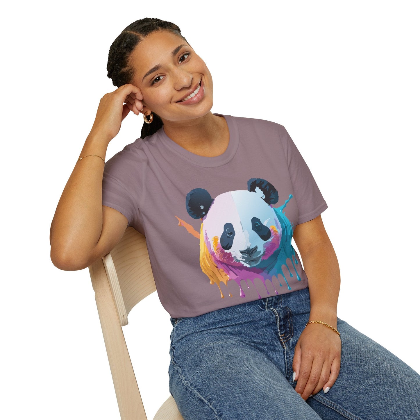Panda Shirt Unisex T Shirt Softstyle Gildan 64000 100 Percent Ring Spun Cotton Animal Tee