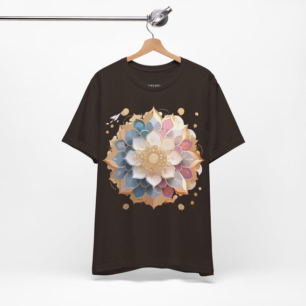 Mandala Graphic Unisex Cotton Bella+Canvas Tee with Floral Art Design d20