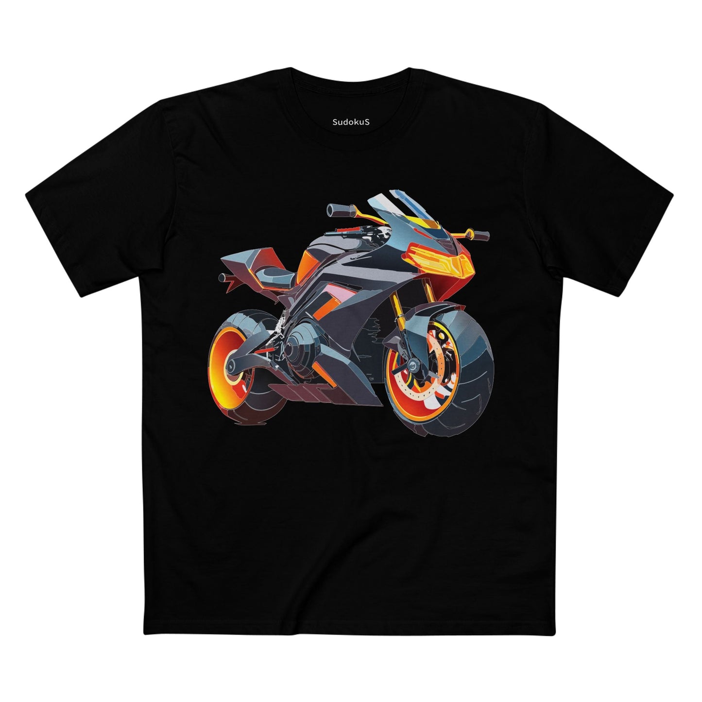 Moto Bike Graphic Unisex 100 Cotton Staple Tee 21