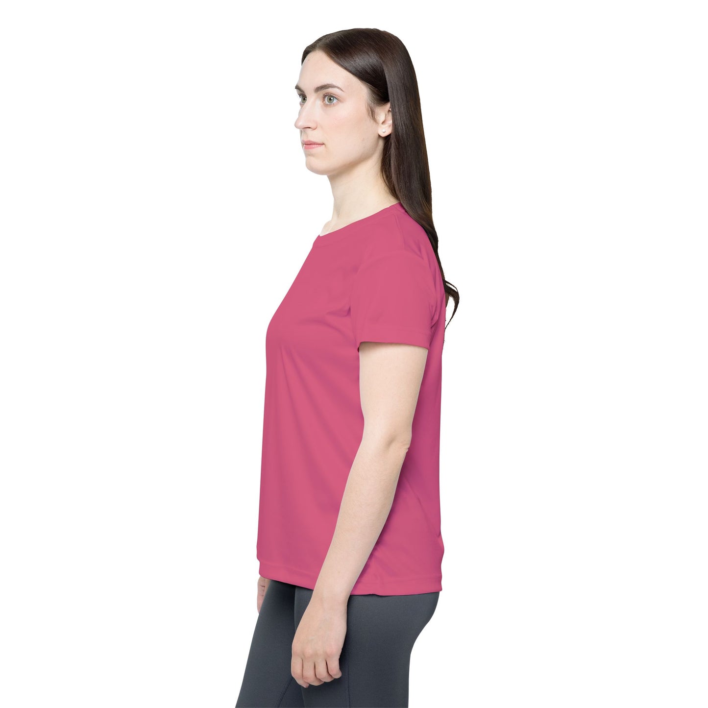 Blush Rose Web Women's Sports Jersey Short Sleeves 100% Poly Solid Rose Color Print Athletic Tee