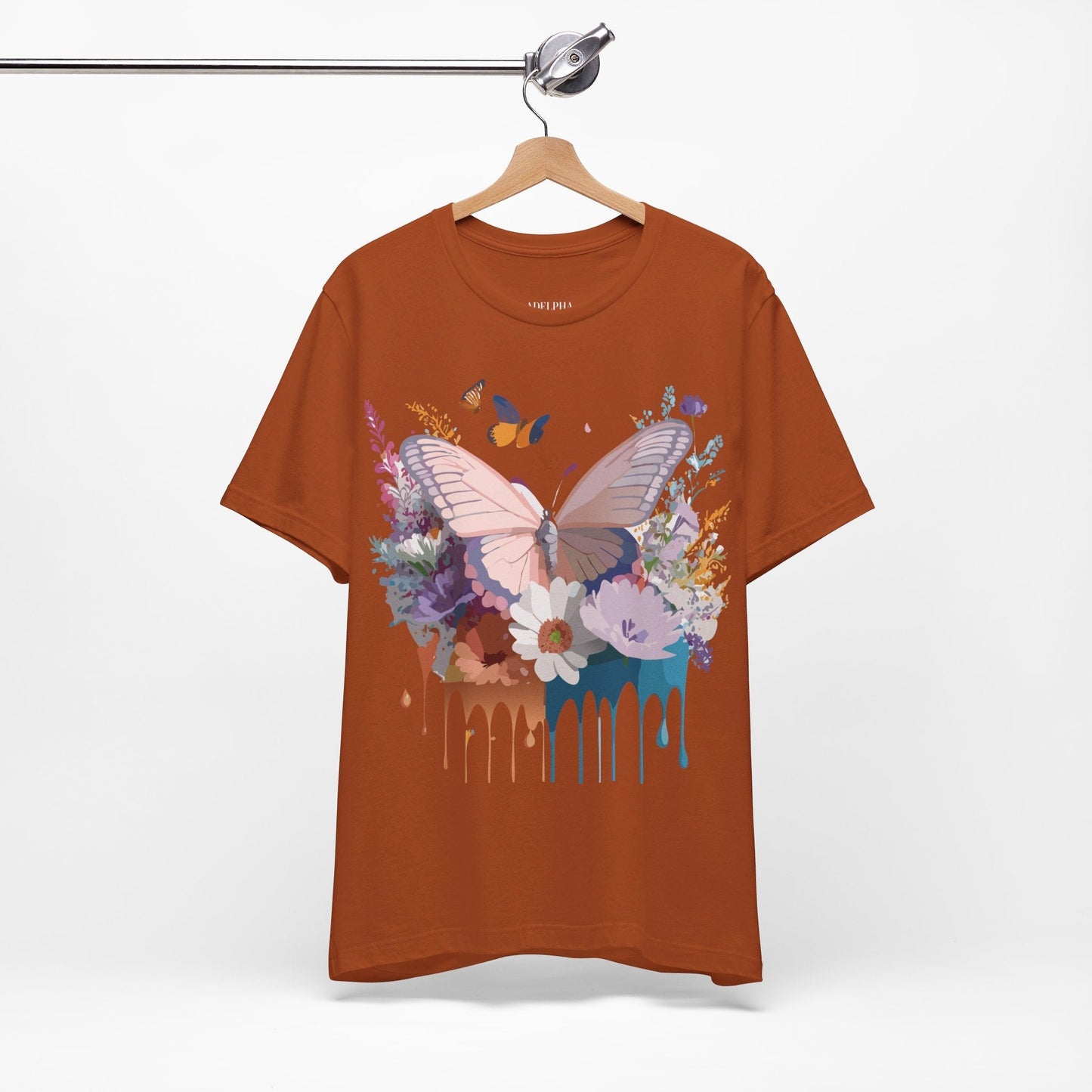 Butterfly Graphic Tee Unisex Vintage Art Design Adelpha Short Sleeve