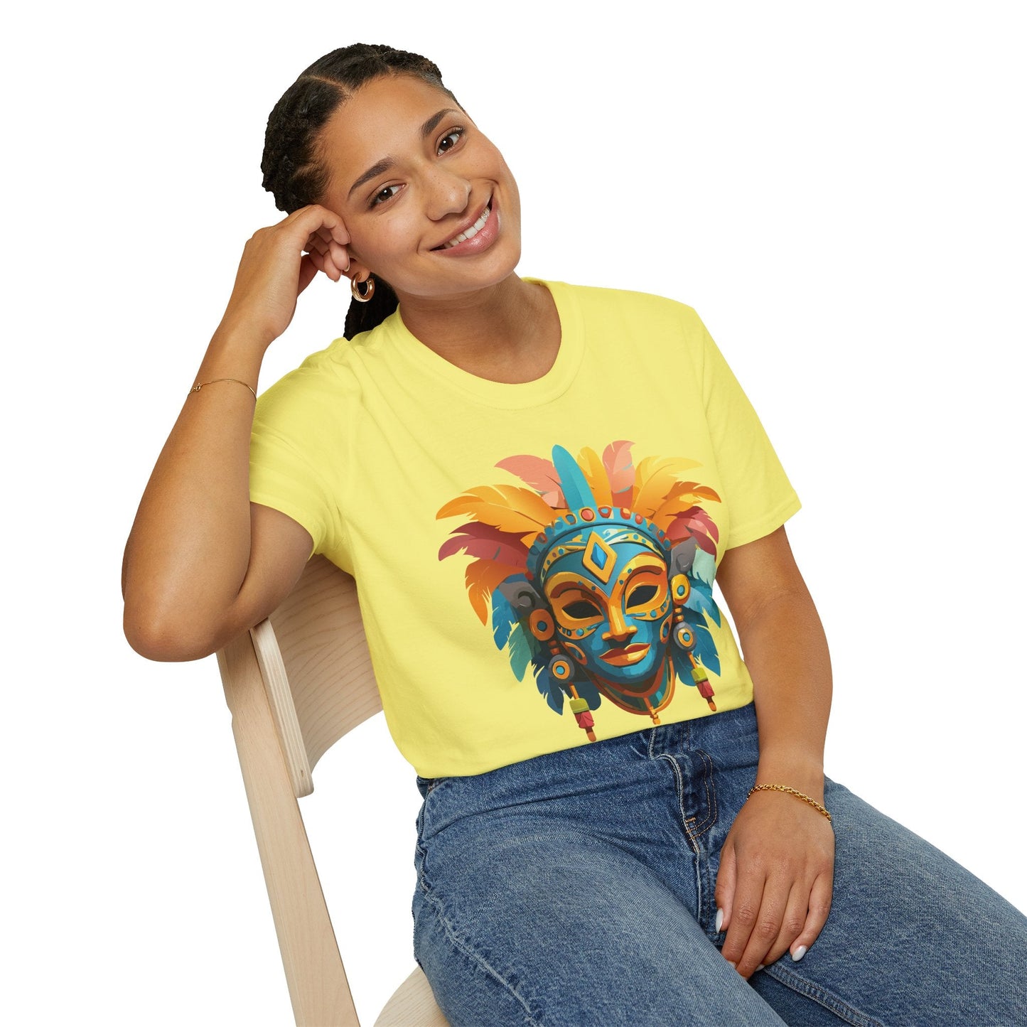 Mask Tee Shirt Unisex Graphic Design Short Sleeve Tee Gildan Softstyle 64000 Ring Spun Cotton