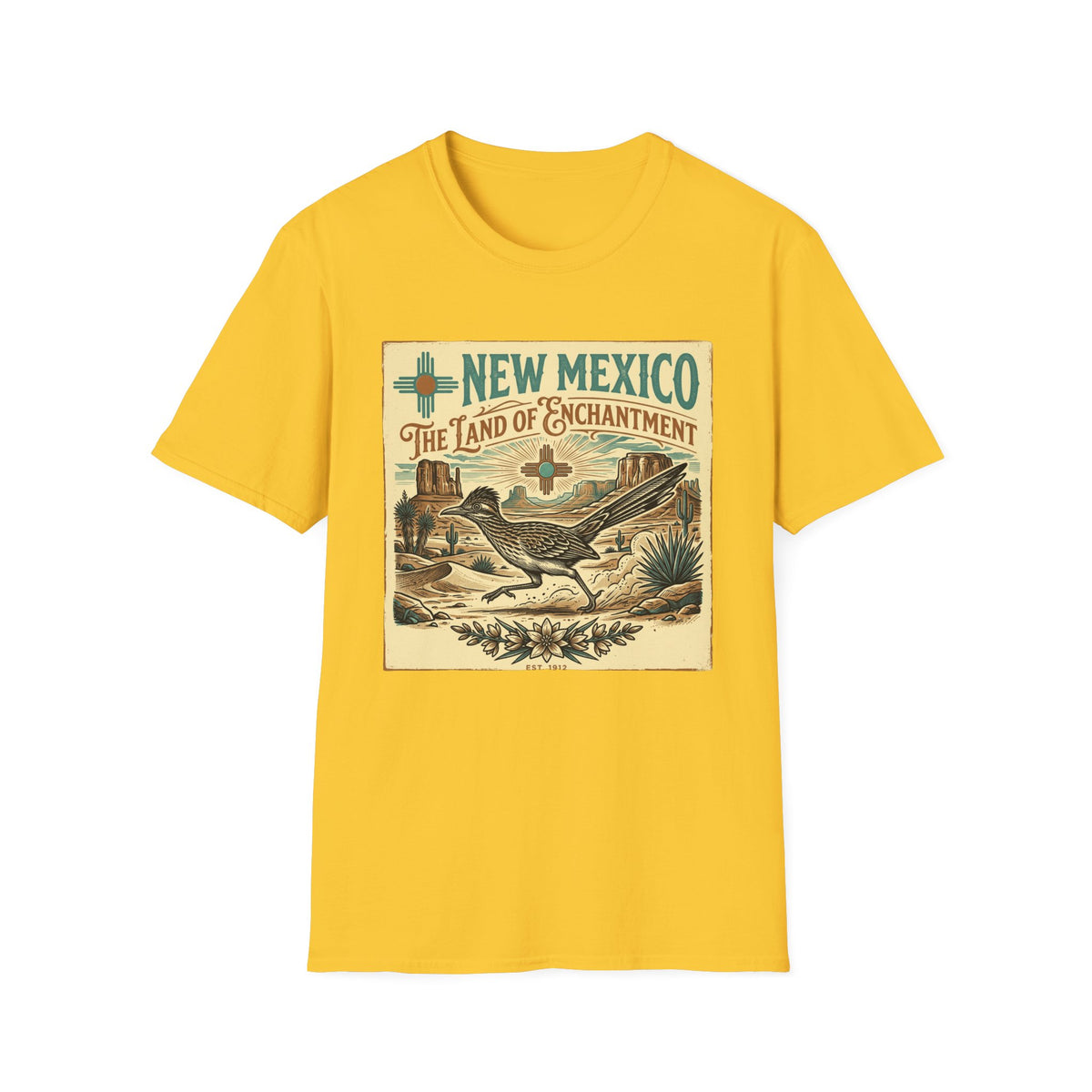 New Mexico Vintage Travel T-Shirt — New Mexico The Land of Enchantment Travel Tourist Graphic Design Unisex 100 Cotton Gildan T-Shirt