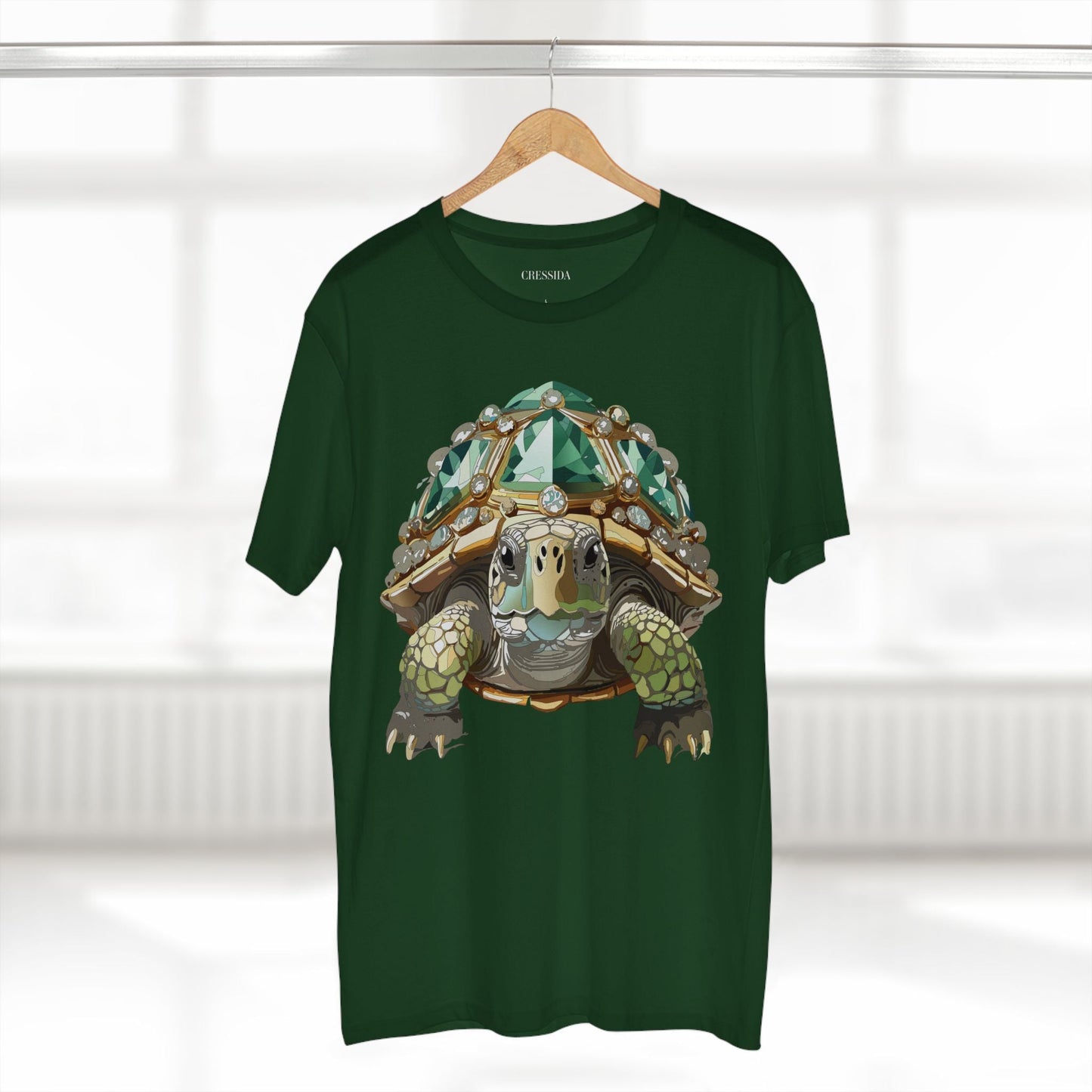 Turtle Graphic Unisex 100 Cotton Tee With Unique Animal Golden Medallion Art Design 30
