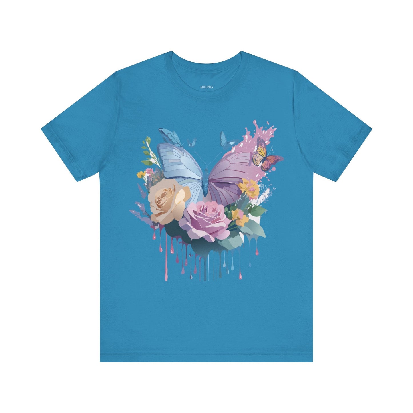 Butterfly Graphic Tee Unisex Vintage Art Design Adelpha Short Sleeve