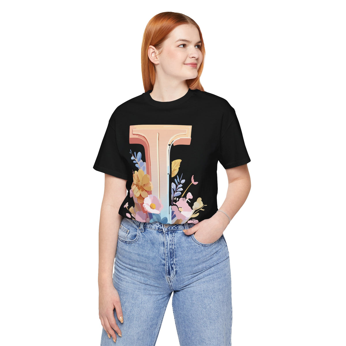Letter I Graphic Unisex Cotton Bella+Canvas Tee with Art Letter Design