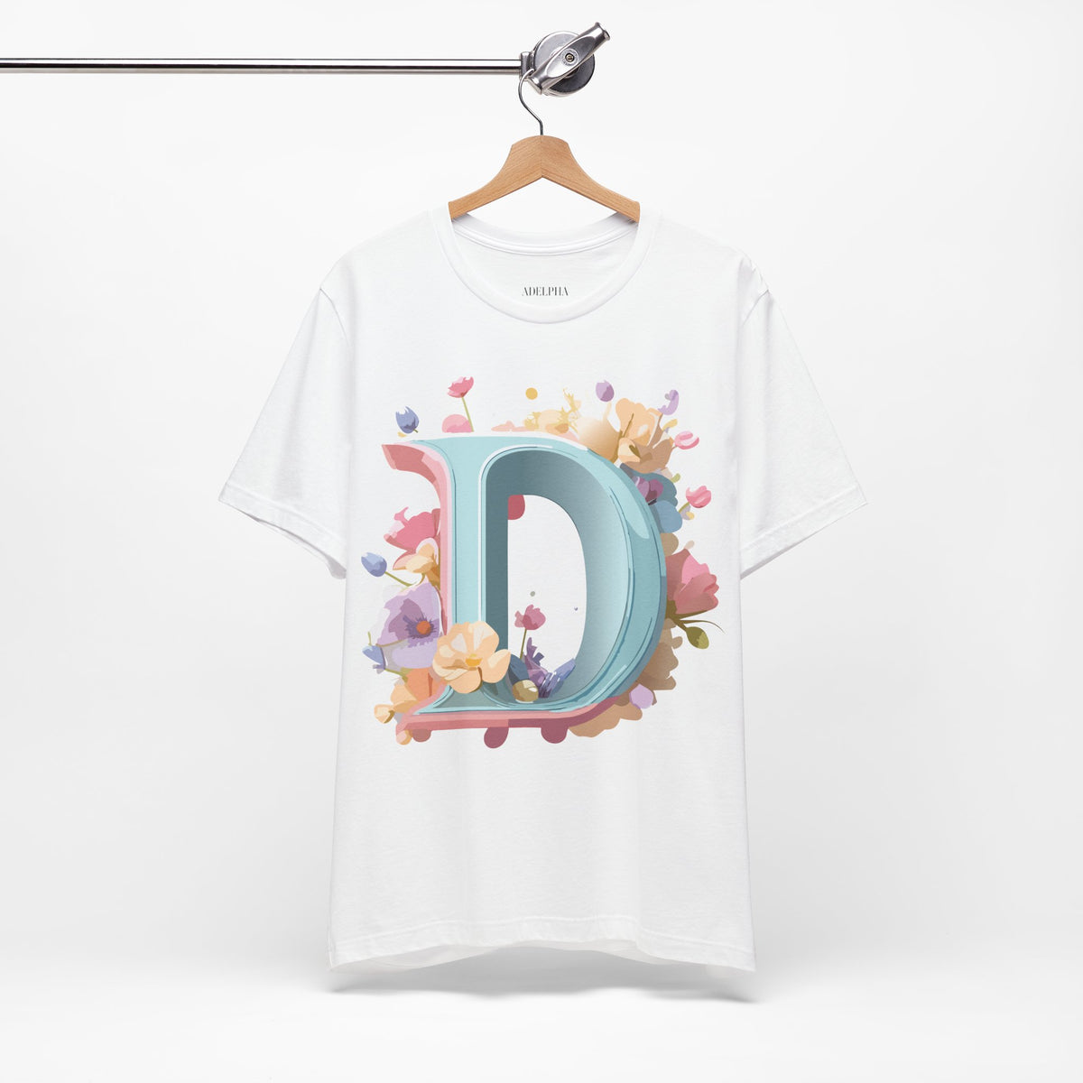 Letter D Graphic Unisex Cotton Bella+Canvas Tee with Art Letter Design