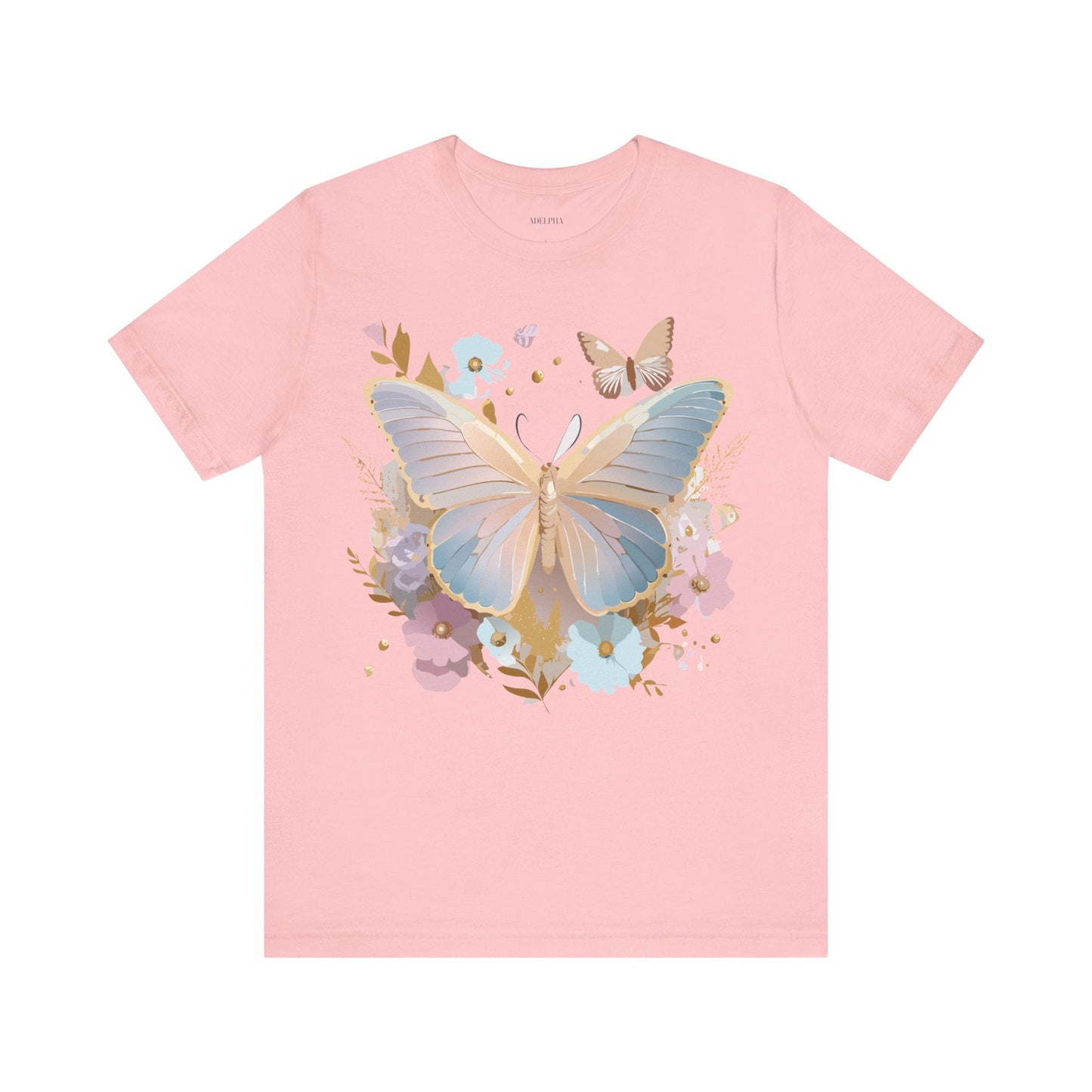 Butterfly Graphic Unisex 100 Cotton Lightweight Vintage Floral Design Jersey Tee 11