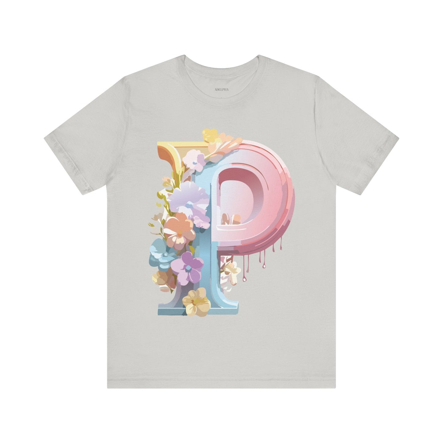 Adelpha Letter P Graphic Tee Unisex Vintage Inspired Art Design Jersey Short Sleeve Shirt