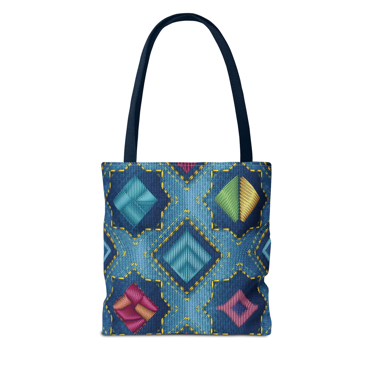 Denim Fabric Imitation Print Unisex Canvas Bag Poly Spun 3 Sizes Tote Bag 189-3