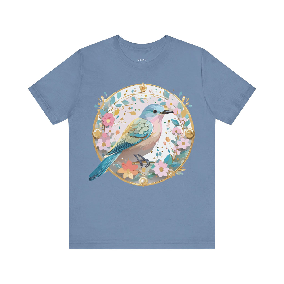 Medallion Graphic Unisex Cotton Bella+Canvas Tee with Floral Art Design m77