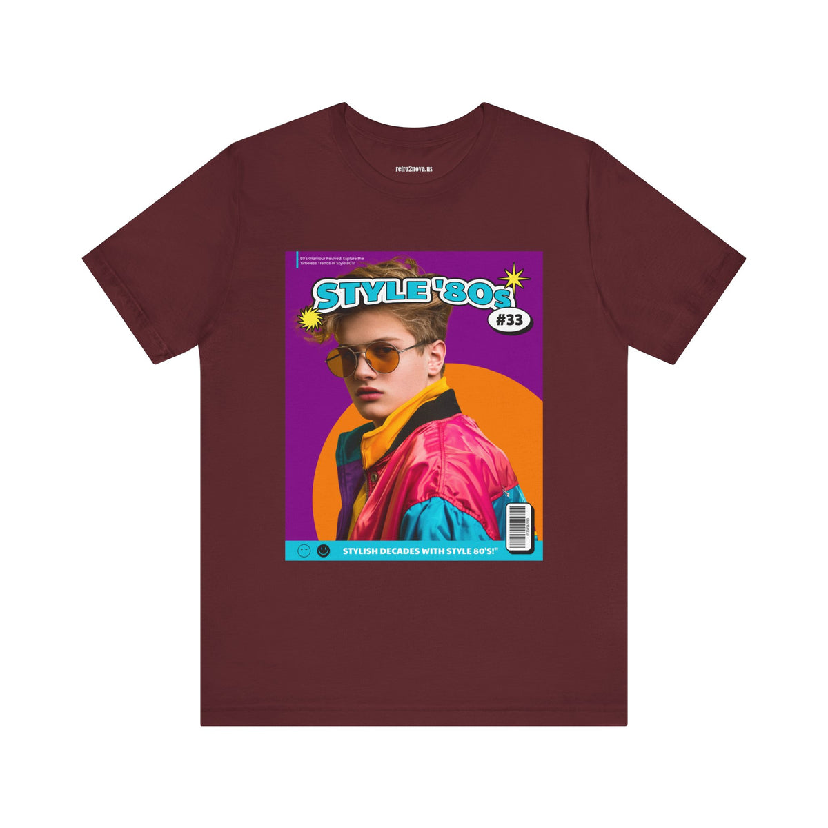 Magazine Cover Graphic Unisex Cotton Bella+Canvas Tee with Retro Poster Design ab112