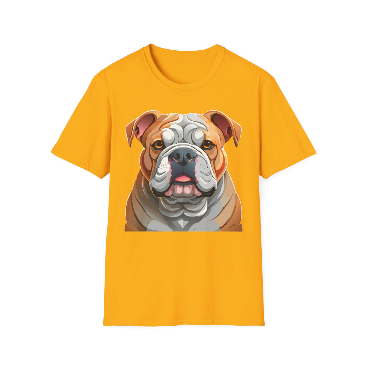 Bulldog Face Graphic T-Shirt | English Bulldog Illustration Tee