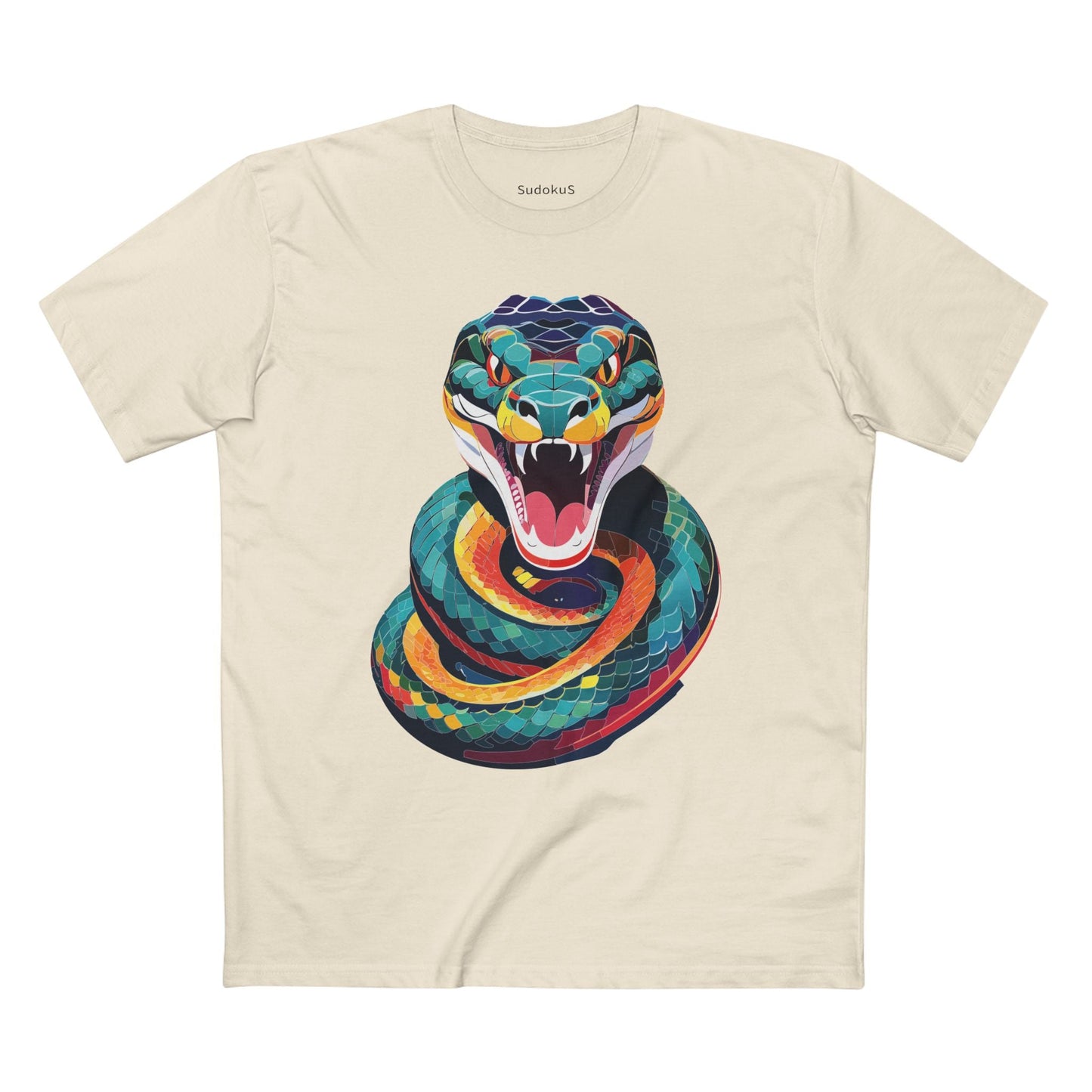 Snake Graphic Unisex 100 Cotton Staple Tee with Animal Design Artwork 2