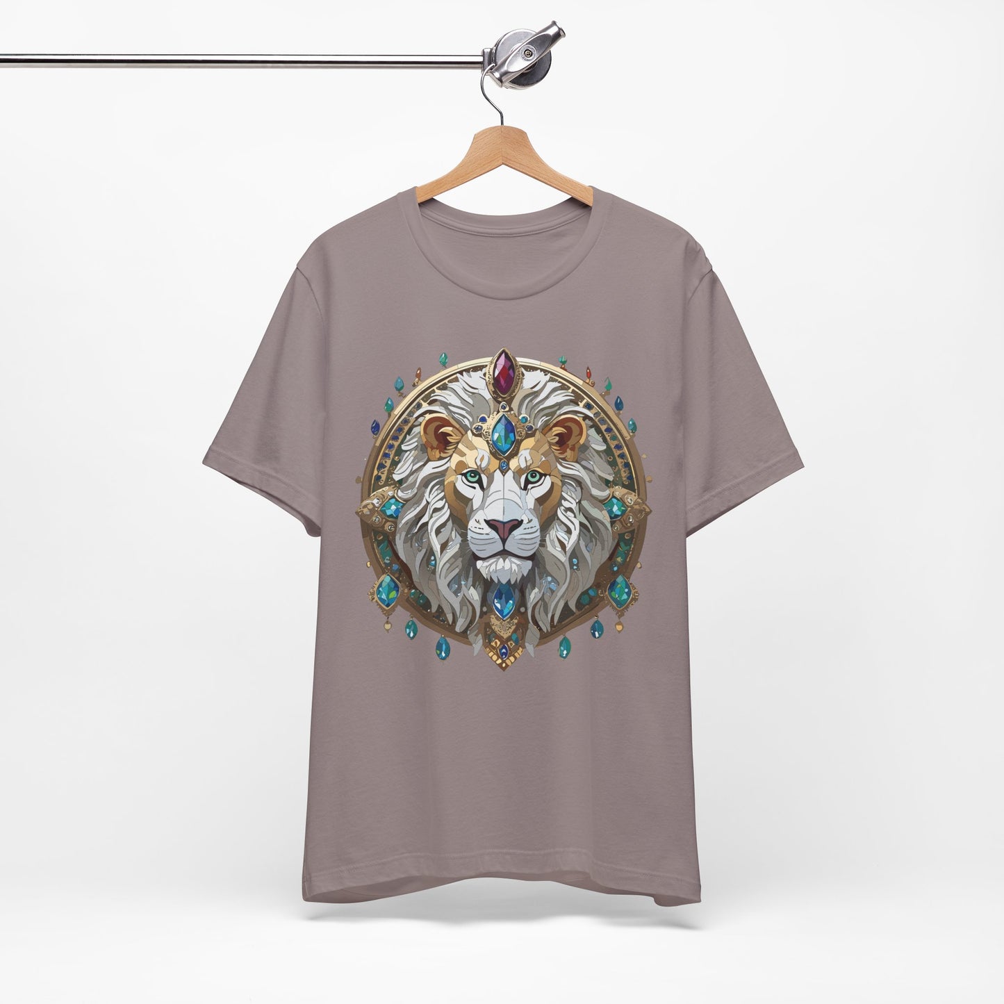 Unisex Lion Graphic Tee, Animal Shirt, Tee Shirt with Lion, Medallion T-Shirt, Animal Medallion Tees