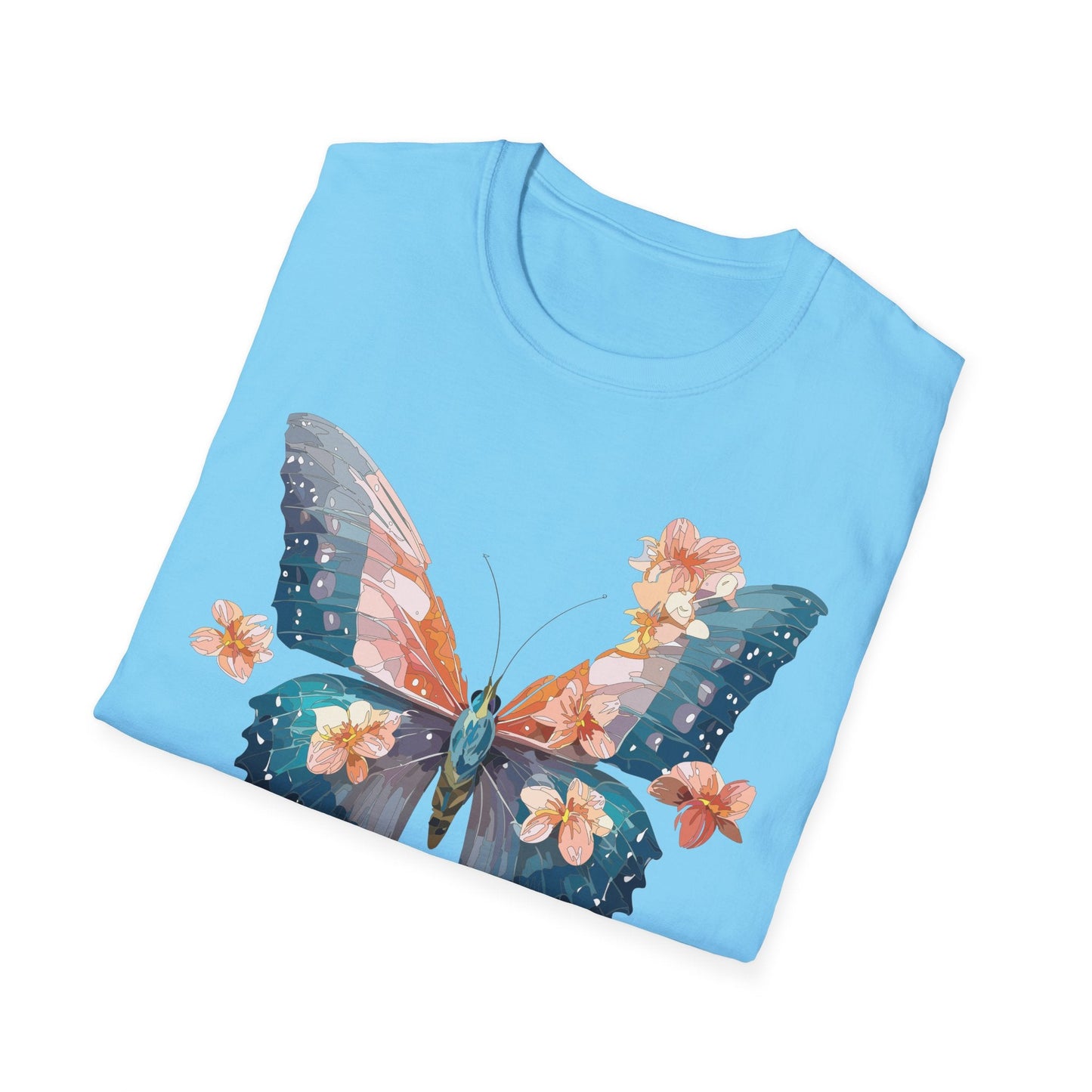 Butterfly Shirt Unisex T Shirt Monarch Print Gildan Softstyle 64000 Ring Spun Cotton Tee