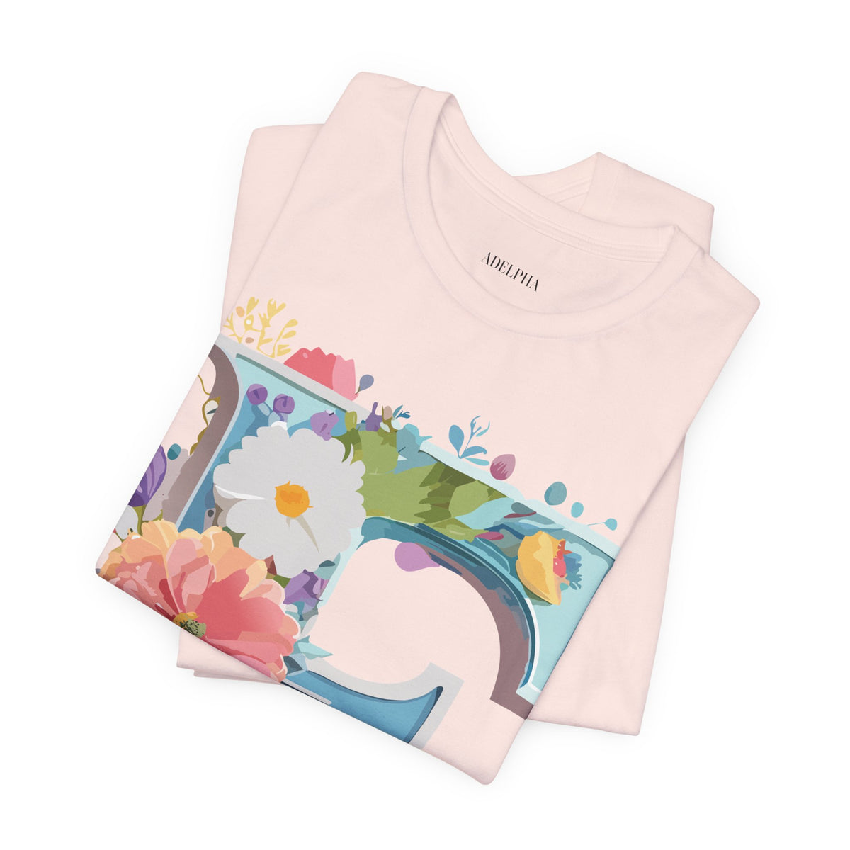 Letter F Graphic Unisex Cotton Bella+Canvas Tee with Art Letter Design
