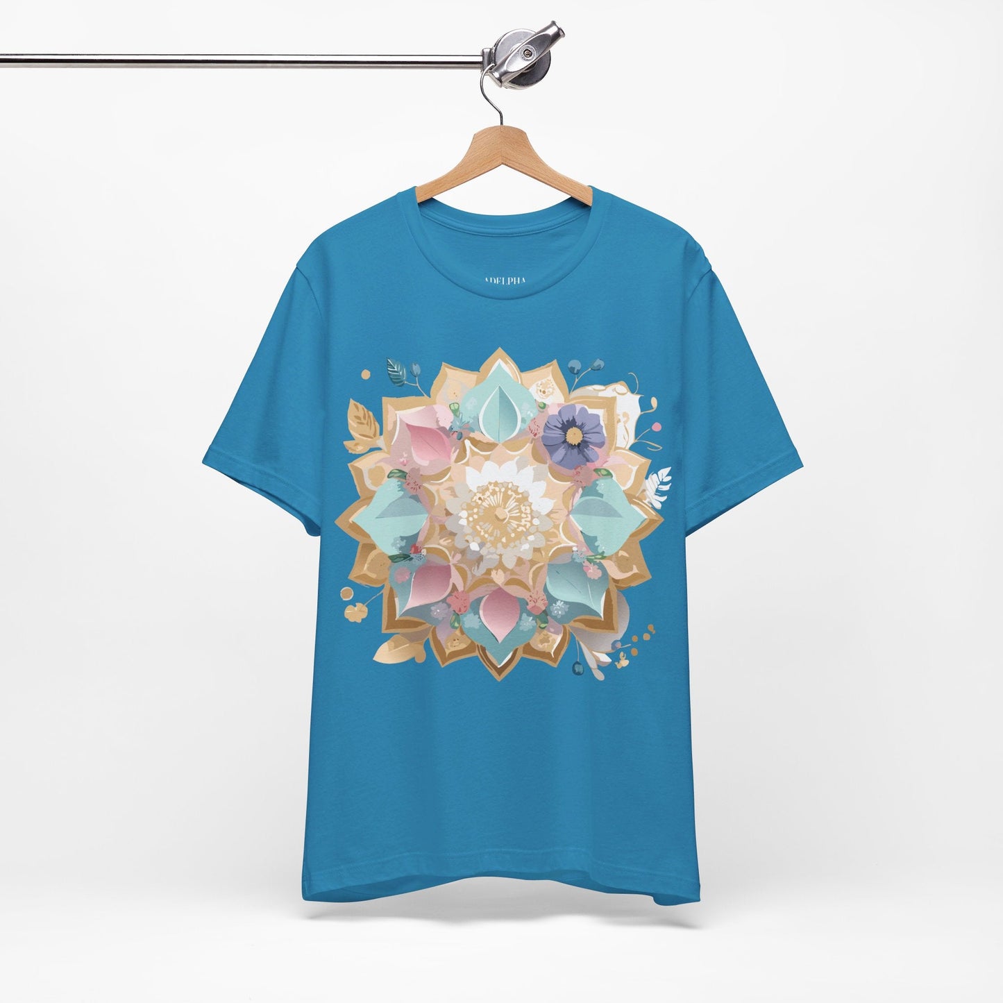 Mandala Graphic Unisex 100 Cotton Vintage Floral Artwork Tee 16