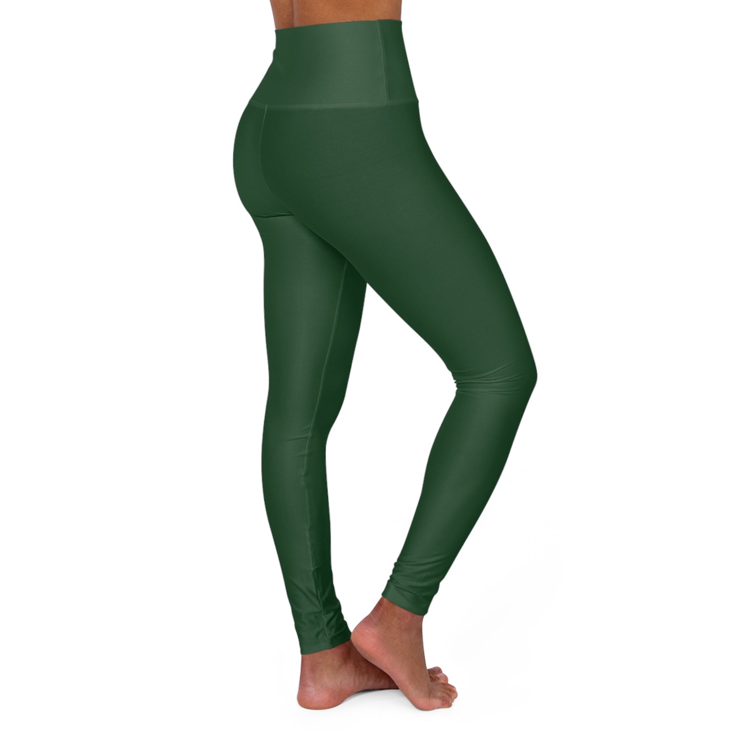 Dark Spruce Green Color High-Waist Yoga Leggings Women's Seamless Poly-Span Stretchy Pants XS-2XL