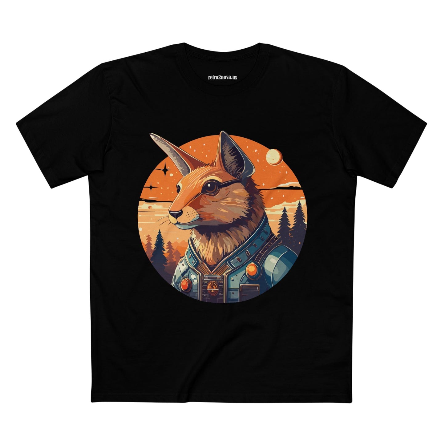 Rabbit Shirt Unisex Premium Cotton Tee With Original Art By Retro2Nova Animal Collection Soft Breathable Comfort