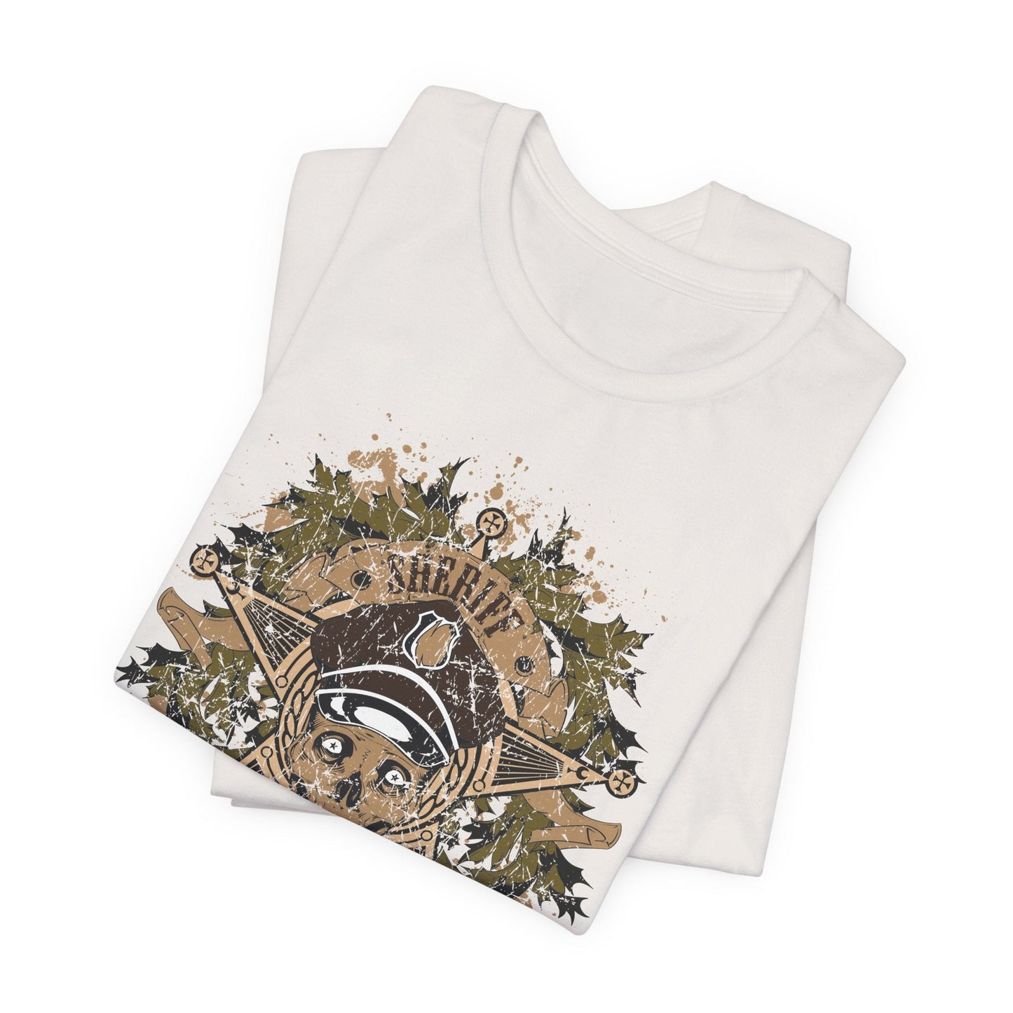 Skull Floral Emblem Graphic Unisex Cotton Tee Art-45