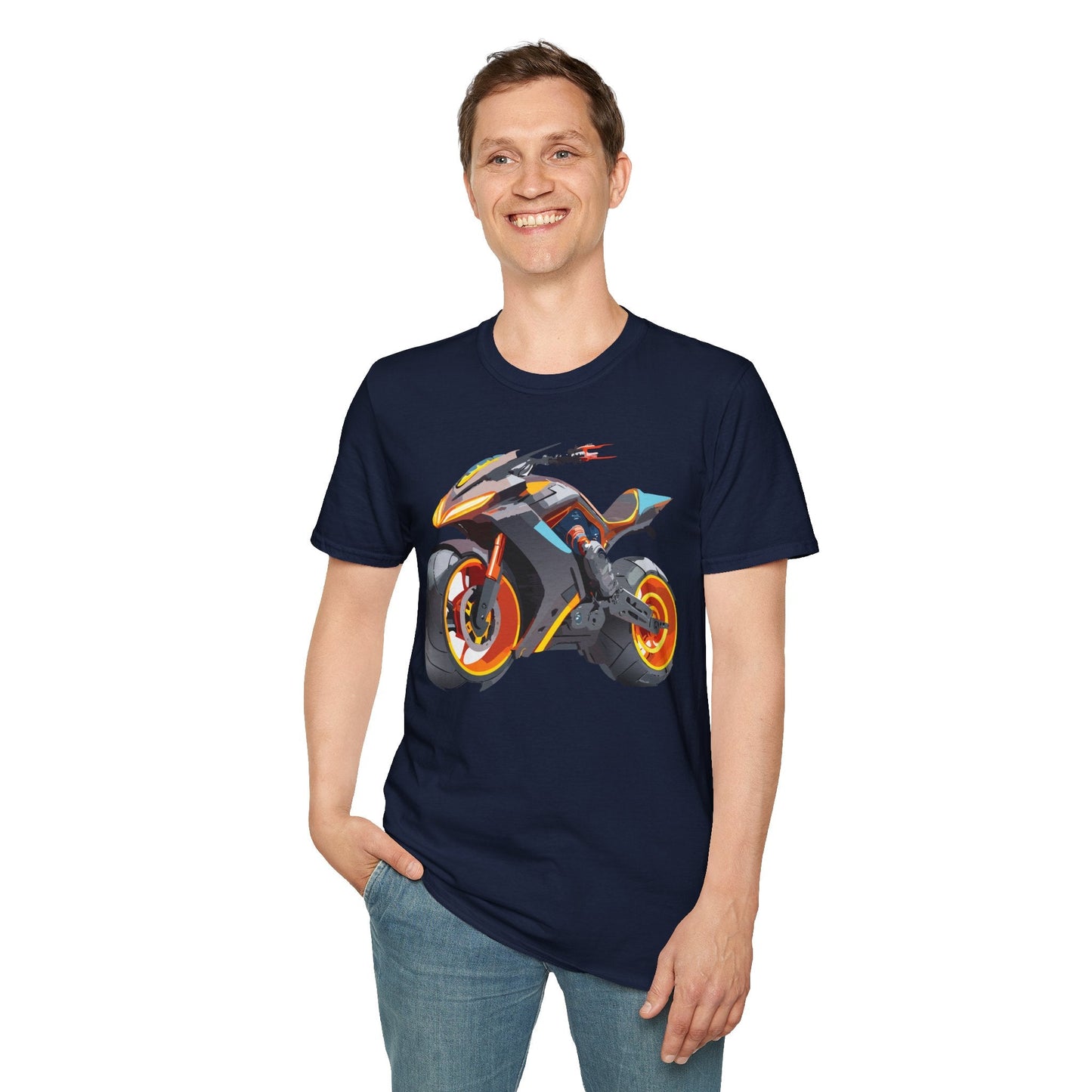 Bike Graphic Unisex Cotton Motorcycle Art Design Tee 2