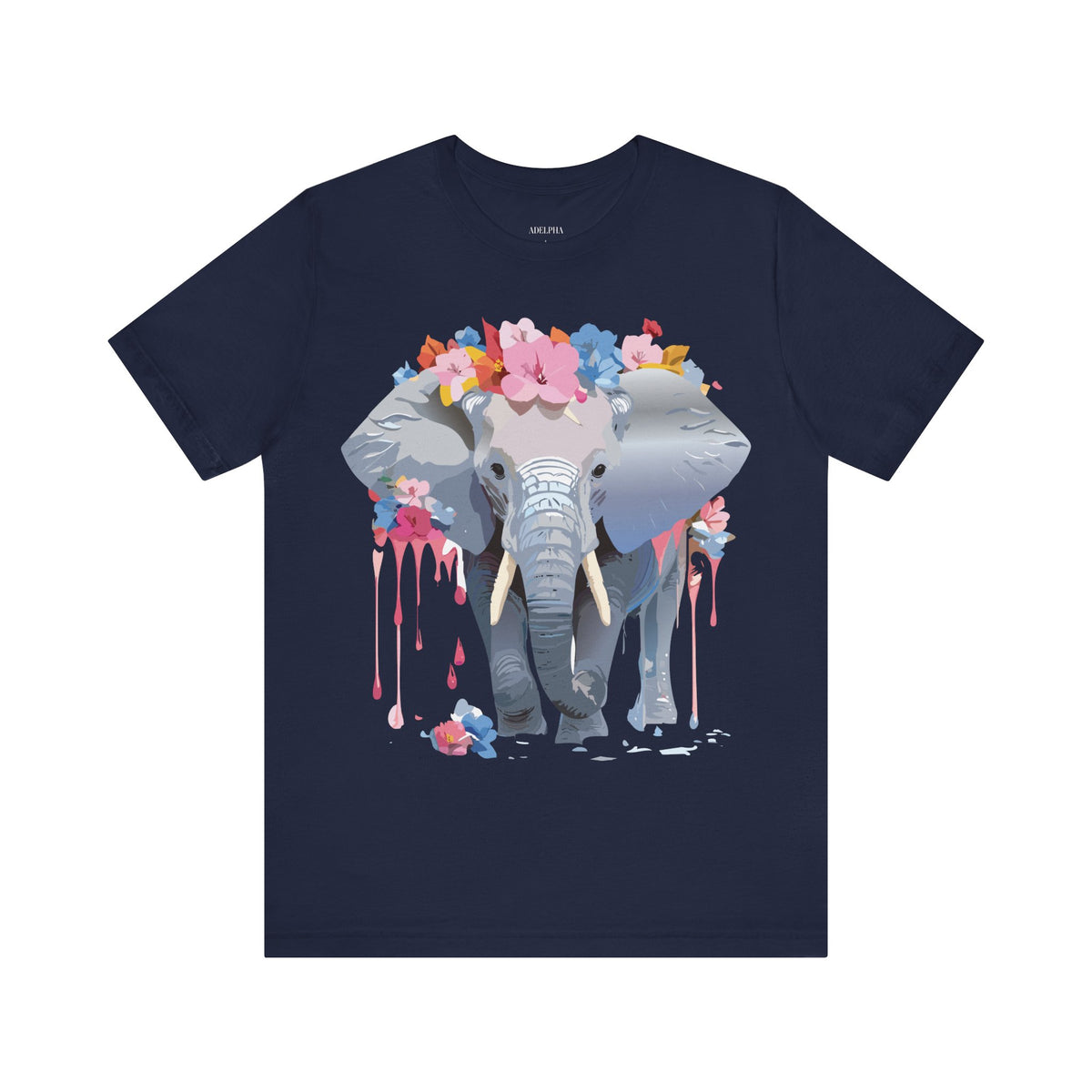 Elephant Graphic Unisex Cotton Bella+Canvas Tee with Art Animal Design d15