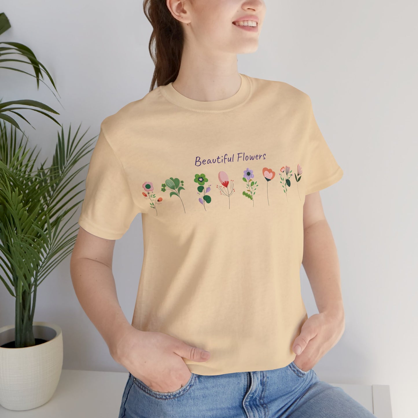 Cotton Tee Shirt with Floral Prints