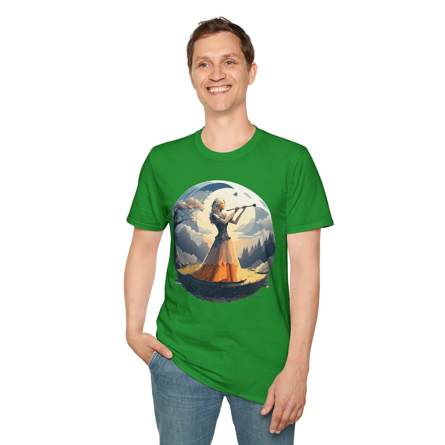 Unisex Softstyle Graphic T Shirt 100 Percent Ring Spun Cotton Art Design Tee For Women