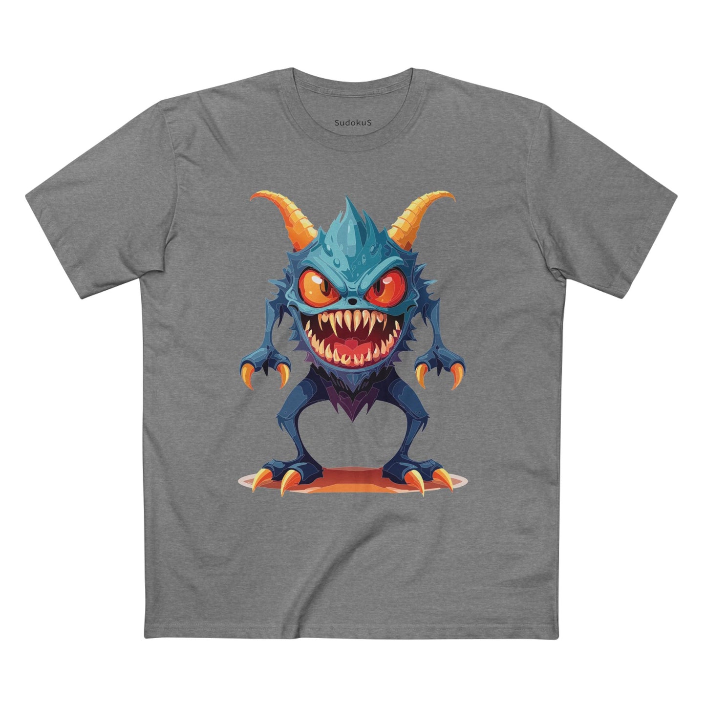 Cartoon Monsters Graphic Unisex 100 Cotton Staple Tee 1