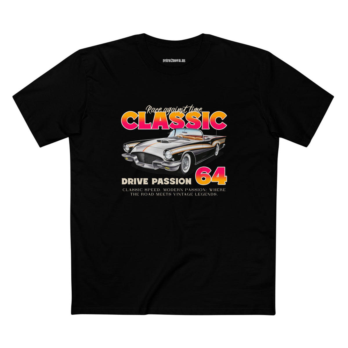 Retro Car Vintage Graphic Tee Staple Unisex 100 Cotton Tee Shirt - RC-16