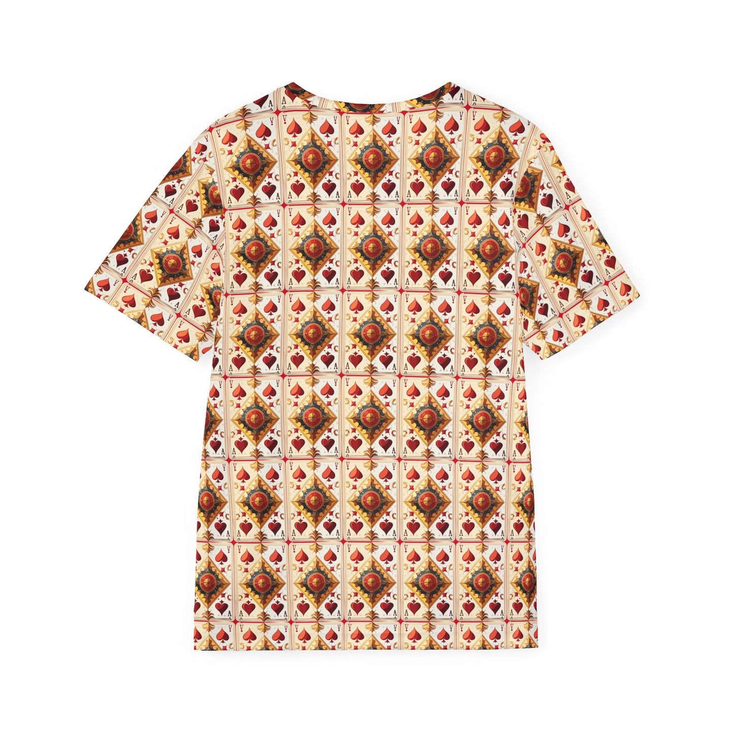 Ace Hearts Graphic T-Shirt, Art Design Poly Shirt, All Over Print Graphic Tee, Playing Cards T-Shirt, Playing Cards Tees