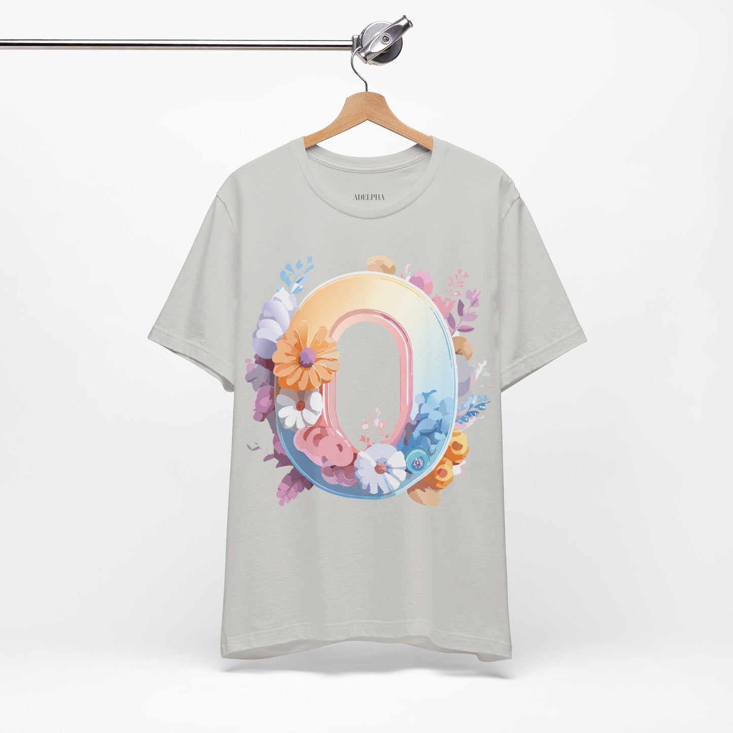 Letter O Graphic Tee Unisex Shirt Adelpha Vintage Inspired Art Design Short Sleeve