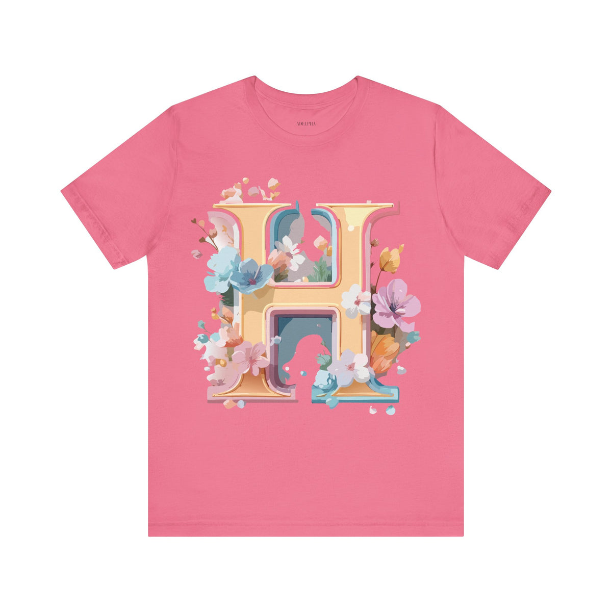 Letter H Graphic Unisex Cotton Bella+Canvas Tee with Art Letter Design