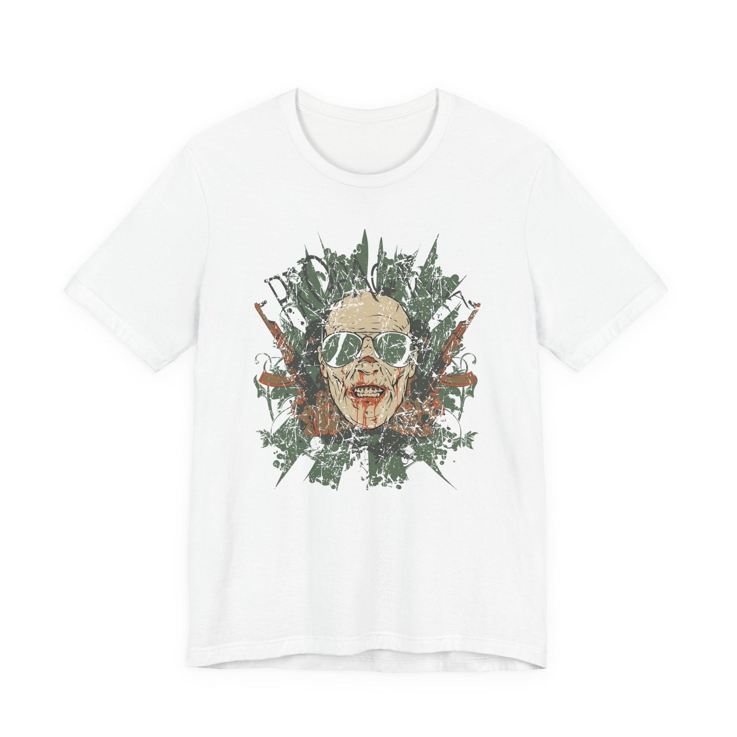 Retro Skull Floral Graphic Design Unisex Cotton T-Shirt G-2